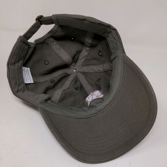 Unbranded Men's Slideback Hat Gray Beige 100% Cotton Embroidered Wine Logo - Picture 6 of 7